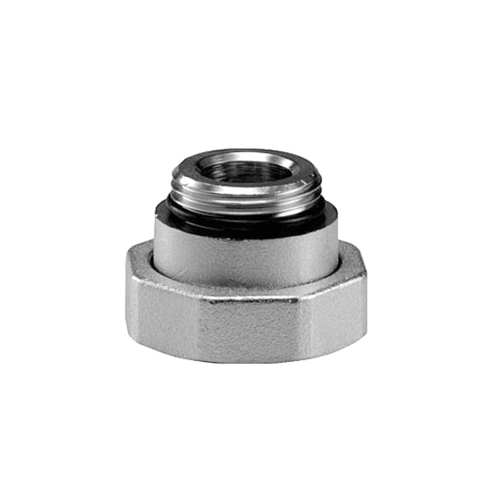 Ниппель с накидной гайкой 1/2″ НР (уплотнение O-ring) × 1″ ВР-НГ (плоская прокладка)